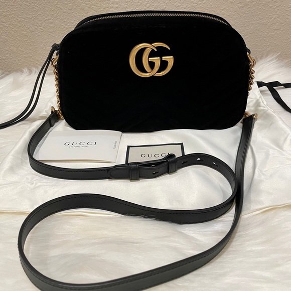 NEW Authentic Gucci Camera Bag GG Marmont Velvet - Picture 4 of 12